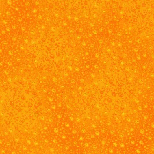 Fusions 4 Saffron Orange Floral Texture Robert Kaufman Cotton Fabric