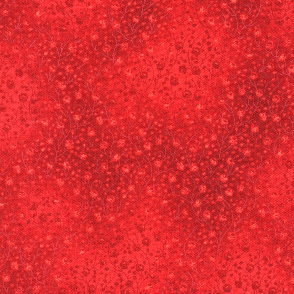 Fusions 4 Scarlet Red Floral Texture Robert Kaufman Cotton Fabric