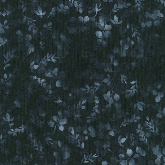 Fusions Foliage Mix Black Robert Kaufman Cotton Fabric