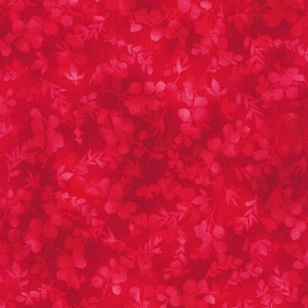 Fusions Foliage Mix Strawberry Red Robert Kaufman Cotton Fabric