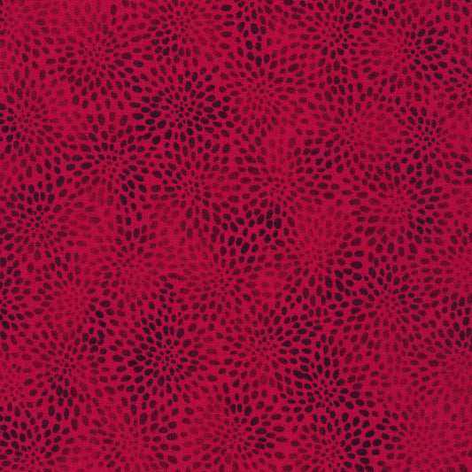 Fusions Packed Zinia Blooms Cranberry Red Robert Kaufman Cotton Fabric