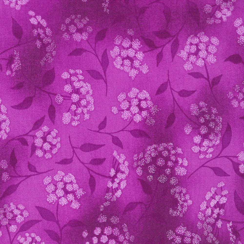 Fusions Foxglove Purple Queen Anne's Lace Robert Kaufman Cotton Fabric