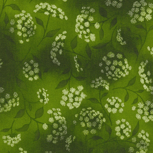 Fusions Hunter Green Queen Anne's Lace Robert Kaufman Cotton Fabric