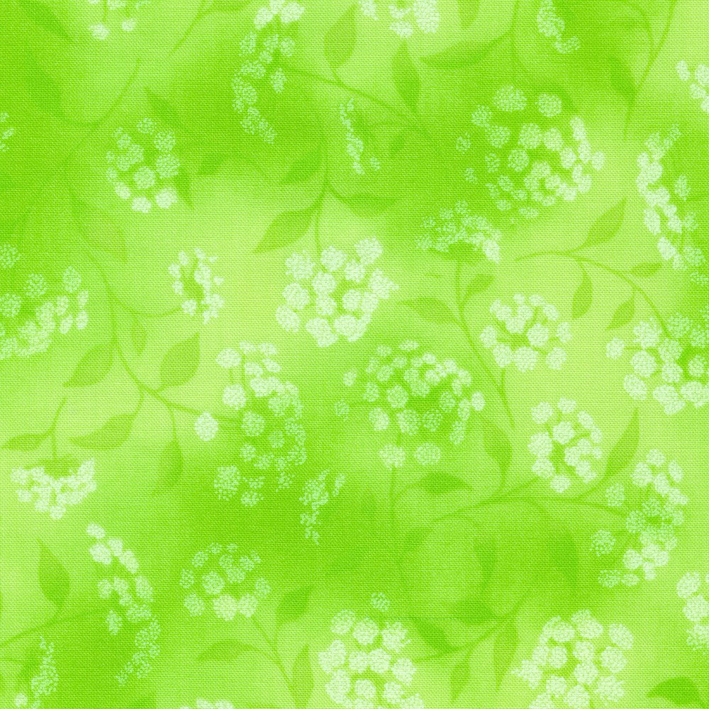 Fusions Peridot Green Queen Anne's Lace Robert Kaufman Cotton Fabric