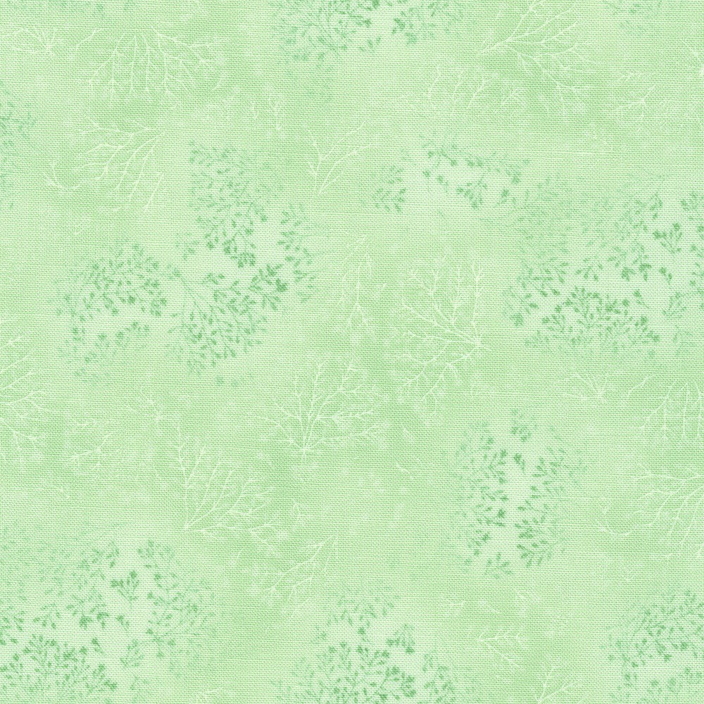 Fusions Celery Green Floral Leaf Branch Robert Kaufman Cotton Fabric