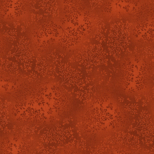 Fusions Copper Floral Leaf Branch Robert Kaufman Cotton Fabric
