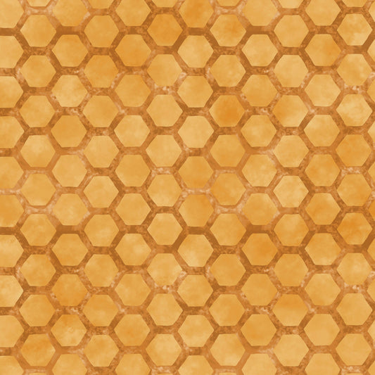 Garden Buzz Honeycomb Gold Sandy Clough P&B Textiles Cotton Fabric