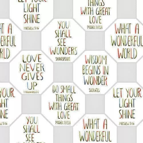 Garden Inspirations Inspirational Quotes Multi Jane Alison Henry Glass Cotton Fabric HG-9359-19 | US Fabric Shop