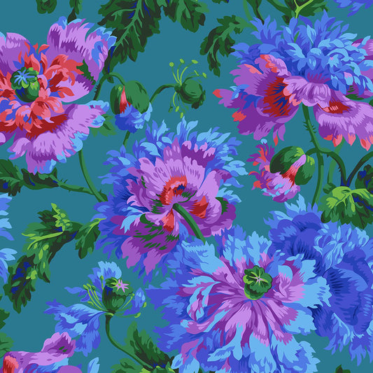 Garden Party Blue Philip Jacobs February 2024 Kaffe Fassett Collective Free Spirit Cotton Fabric