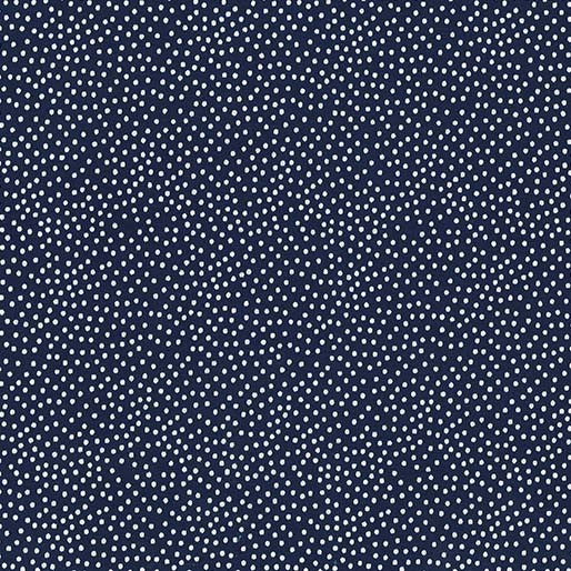 Garden Pindot Ink Navy White Dots Michael Miller Cotton Fabric