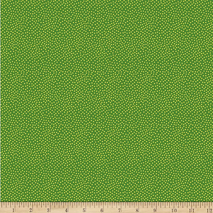 Garden Pindot Metallic Emerald Green Michael Miller Cotton Fabric