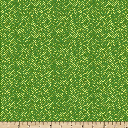 Garden Pindot Metallic Emerald Green Michael Miller Cotton Fabric