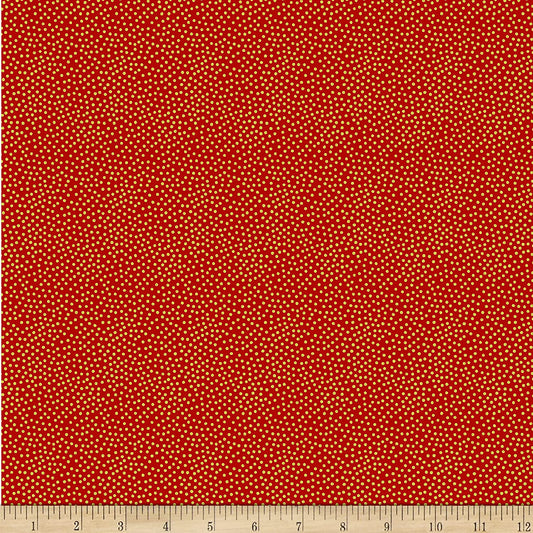 Garden Pindot Metallic Paprika Orange Michael Miller Cotton Fabric