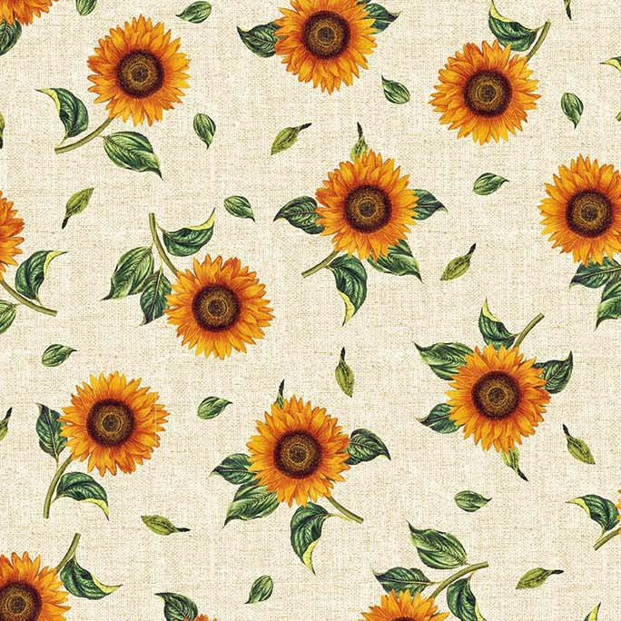 Garden Variety Here comes the Sunflower Cream Michael Miller Cotton Fabric