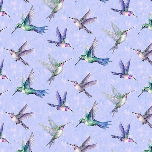 Garden Delight Flying Hummingbirds Multi Timeless Treasures Cotton Fabric  TT-BIRD-CD3507-MULTI