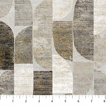 Gatsby Ovals Metallic Light Taupe Multi Deborah Edwards Northcott Cotton Fabric NC-29251M-11