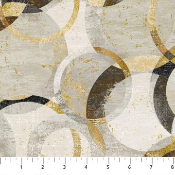 Gatsby Rings Light Taupe Multi Deborah Edwards Northcott Cotton Fabric NC-29250M-11