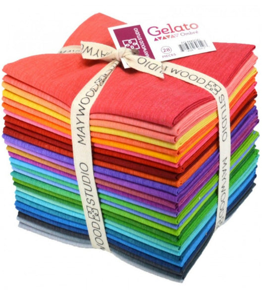 Gelato Ombre Fat Quarter Bundle 28 pieces 18 x 21 inches Maywood Studio Cotton Fabrics