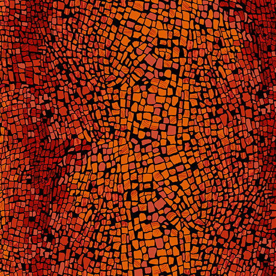 Gemma Abstract Mosaic Carnelian Orange Eye Candy Quilts Andover Fabrics Cotton Fabric AF-A-841-O