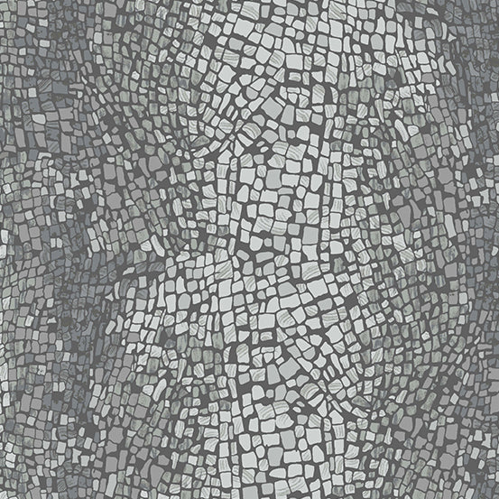 Gemma Abstract Mosaic Druzy Gray Eye Candy Quilts Andover Fabrics Cotton Fabric AF-A-841-C