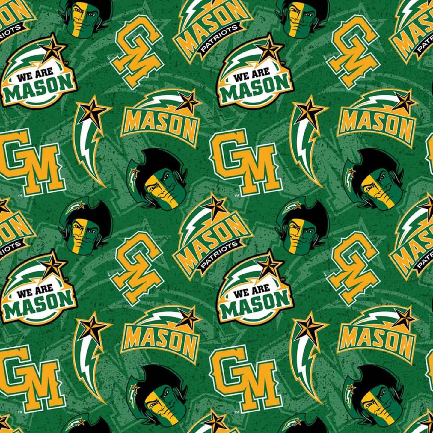 George Mason NCAA College Tone Tone Sykel Cotton Fabric