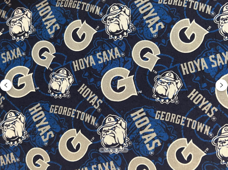 Georgetown Hoya Saxa NCAA College Tone on Tone Sykel Enterprises Cotton Fabric GTWU-1178