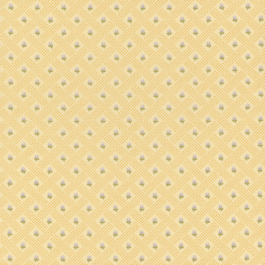 Georgia Blender Tonal Floral Dots Soft Yellow Brenda Riddle Moda Fabrics Cotton Fabric