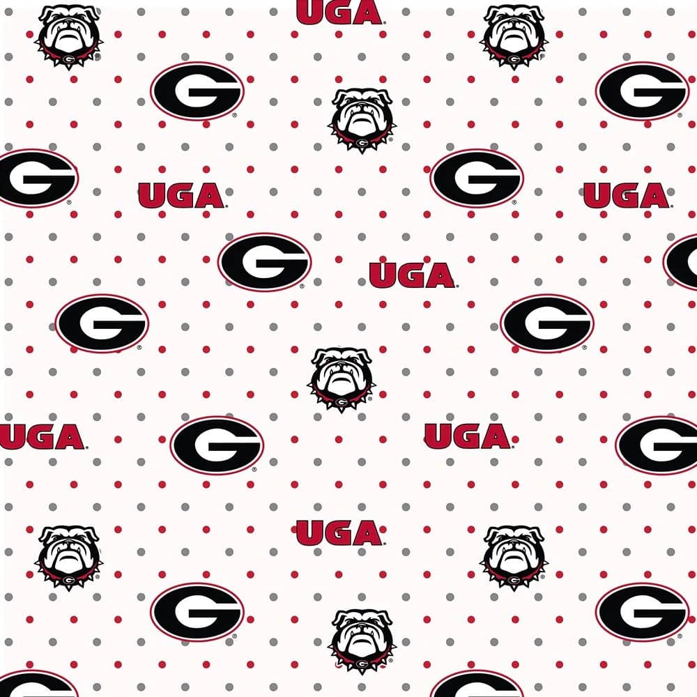 Georgia Bulldogs NCAA College Pin Dot Sykel Cotton Fabric