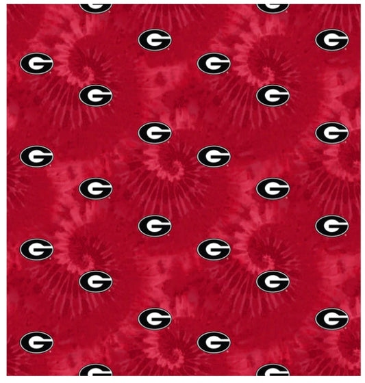 Georgia Bulldogs NCAA College Tie Dye Sykel Cotton Fabric