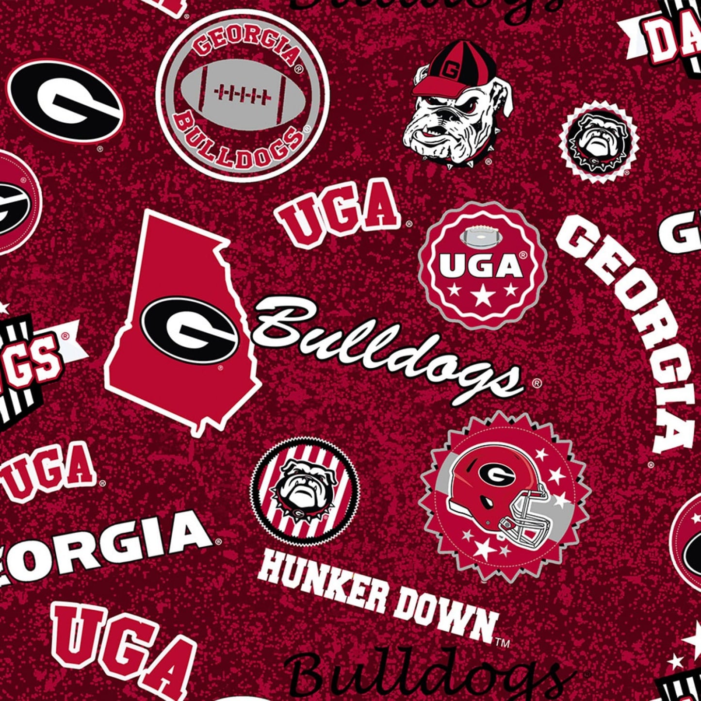 Georgia Bulldogs NCAA College Home State Sykel Cotton Fabric