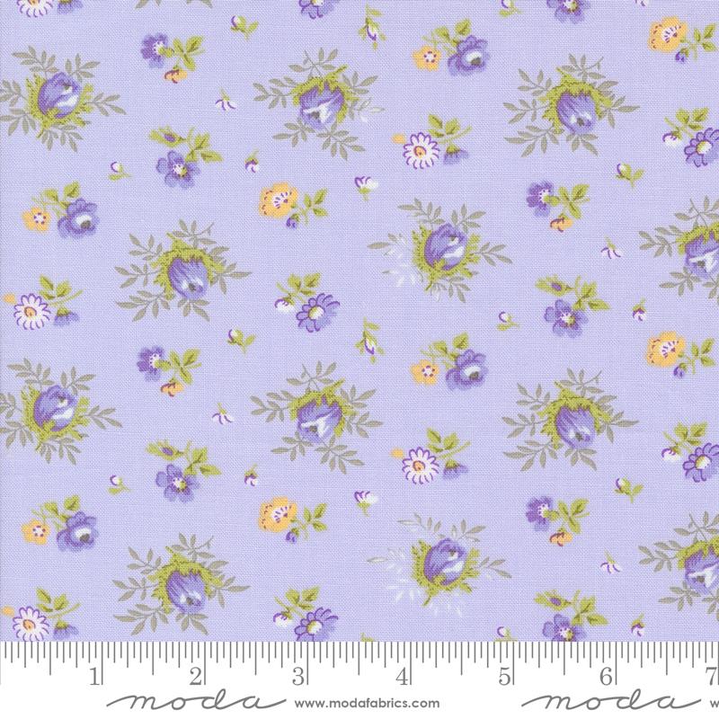 Georgia Medium Florals Tossed Tonal Lavender Purple Brenda Riddle Designs Moda Fabrics Cotton Fabric