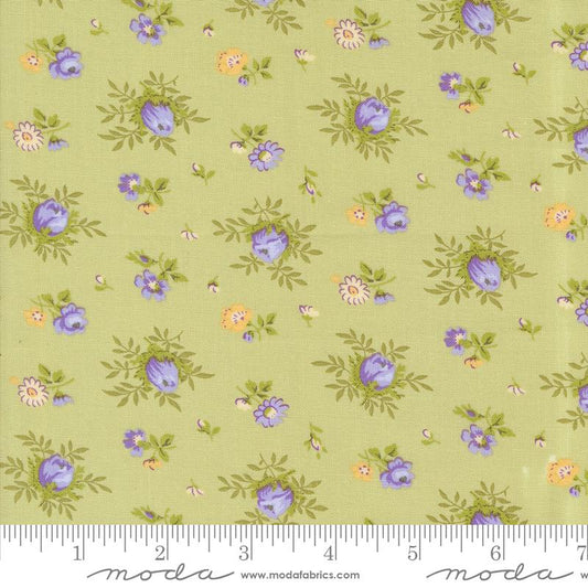 Georgia Medium Florals Tossed Willow Green Brenda Riddle Designs Moda Fabrics Cotton Fabric