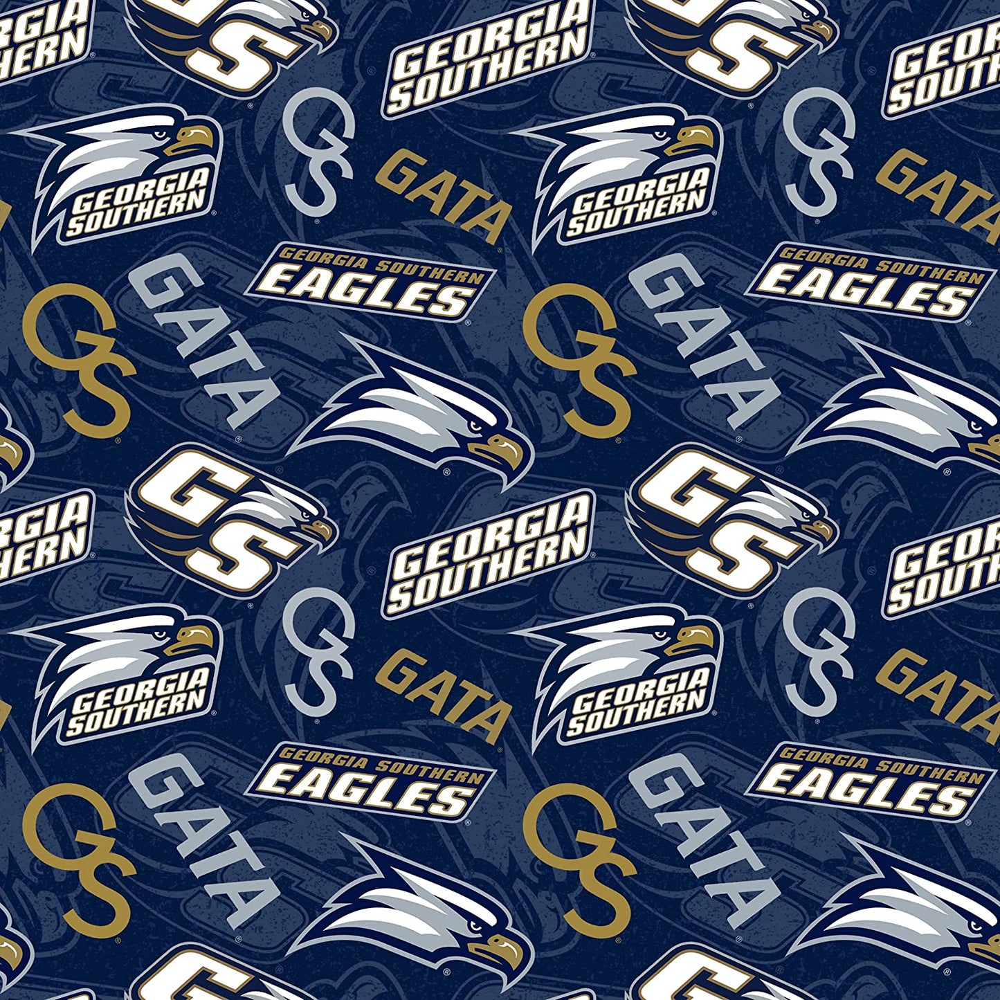 Georgia Southern Eagles NCAA College Tone on Tone Sykel Cotton Fabric