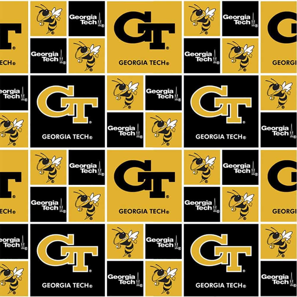 Georgia Tech Yellow Jackets NCAA College Box Sykel Cotton Fabric