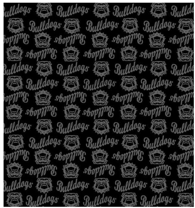 Georgia Bulldogs NCAA College Black on Black Mini Pigment Print Sykel Enteprises Cotton Fabric GA-1393-BL