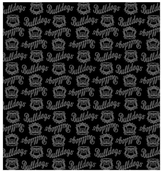 Georgia Bulldogs NCAA College Black on Black Mini Pigment Print Sykel Enteprises Cotton Fabric GA-1393-BL