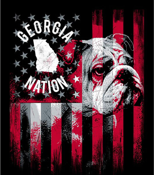 Georgia Bulldogs NCAA College Panel 48" x 60" Sykel Minky Fabric