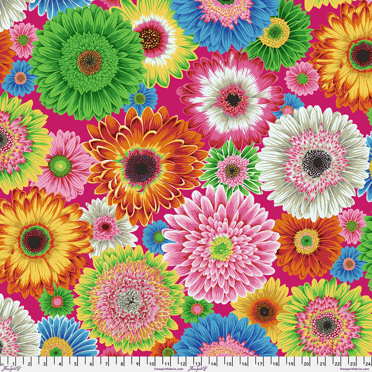 Gebrera Daisies Bright August 2026 Kaffe Fassett Collective Free Spirit Cotton Fabric FS-PWPJ139.BRIGHT