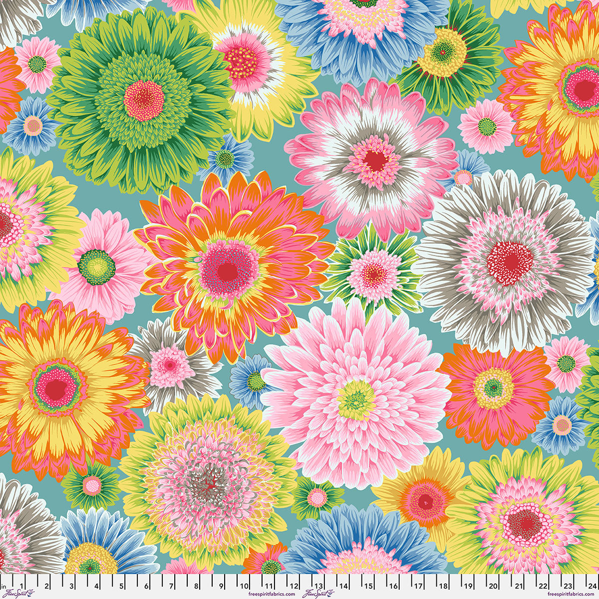 Gebrera Daisies Pastel August 2026 Kaffe Fassett Collective Free Spirit Cotton Fabric FS-PWPJ139.PASTEL
