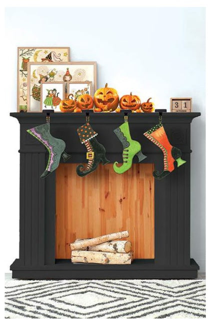 Ghoul Friends Witches Boots Felt Panel 42"x54" FELT Theresa Kogut Riley Blake Polyester Fabric RB-FT16059-PANEL