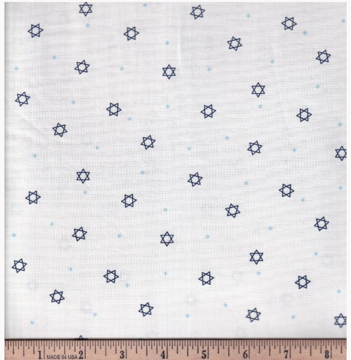 Gift of Light Mini Star of David's Dark Blue Victoria Borges Studio E Cotton Fabric SE-8288-77