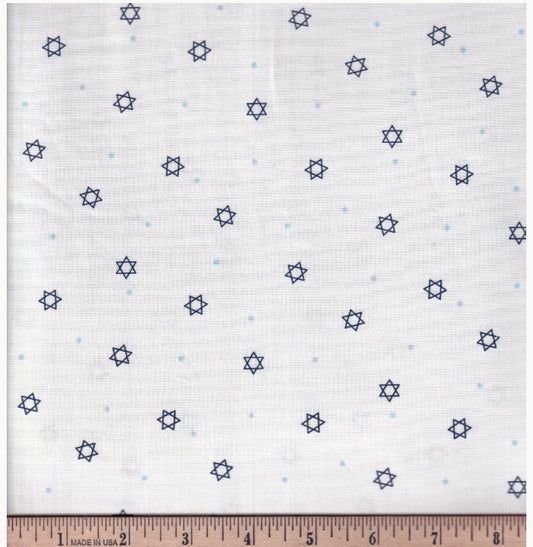 Gift of Light Mini Star of David's Dark Blue Victoria Borges Studio E Cotton Fabric SE-8288-77