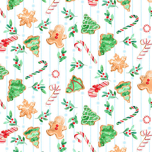 Gingerneering Sugar and Spice White Katie Yost 3 Wishes Cotton Fabric