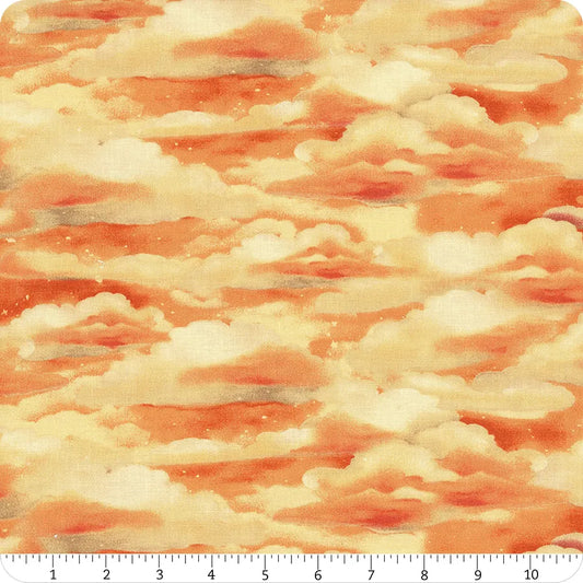 Glorious Fall Sunset Sky Orange Nancy Mink Wilmington Prints Cotton Fabric WP-1665-33910-818