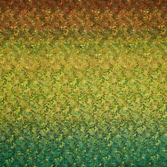 Glorious Garden Leaf Ombre Green Kathleen Winslow Gardner In the Beginning Fabrics Cotton Fabric ITB-6GAR-1