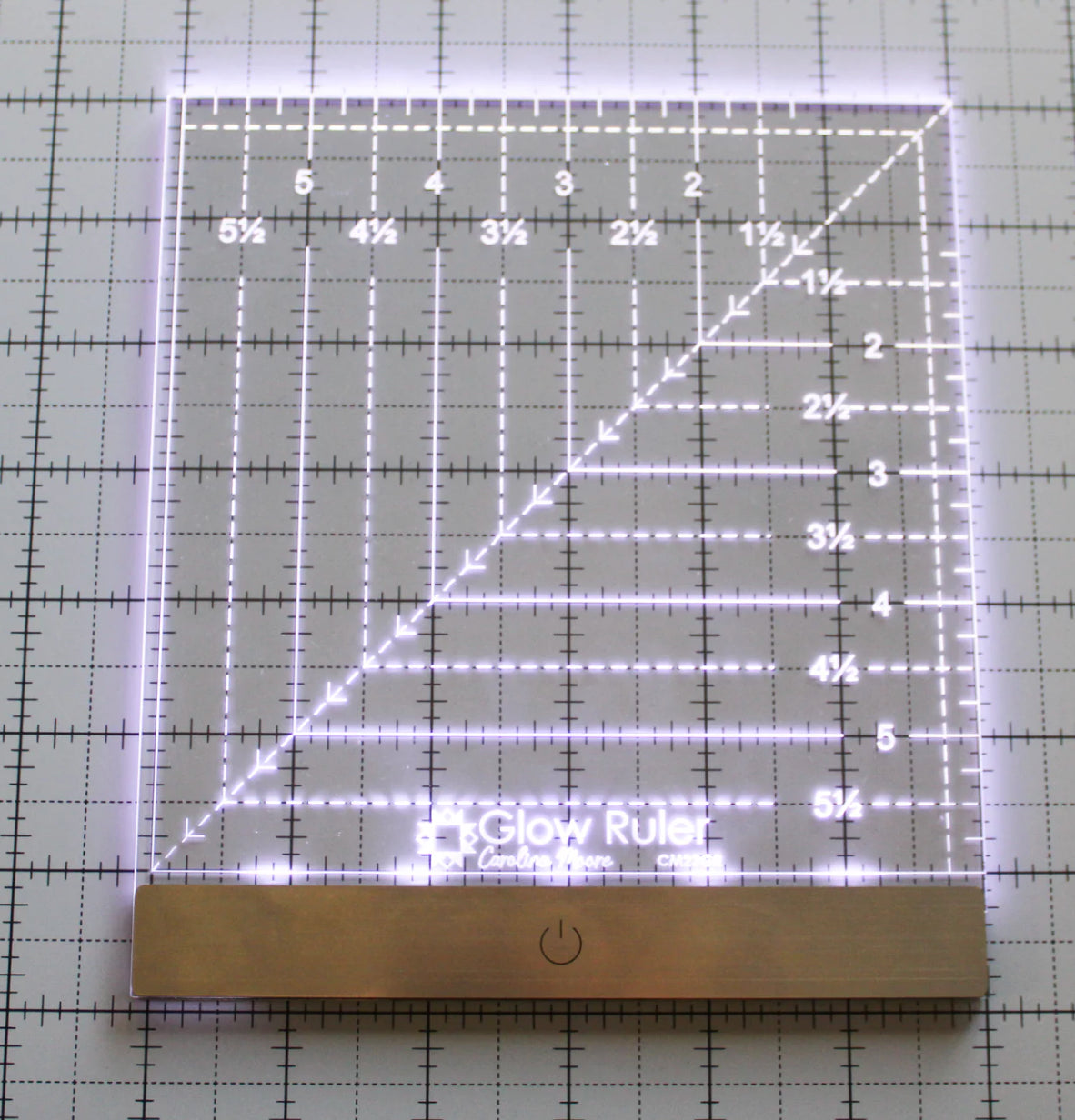 Glow Ruler Acrylic 6.5” x 6.5” Square Carolina Moore