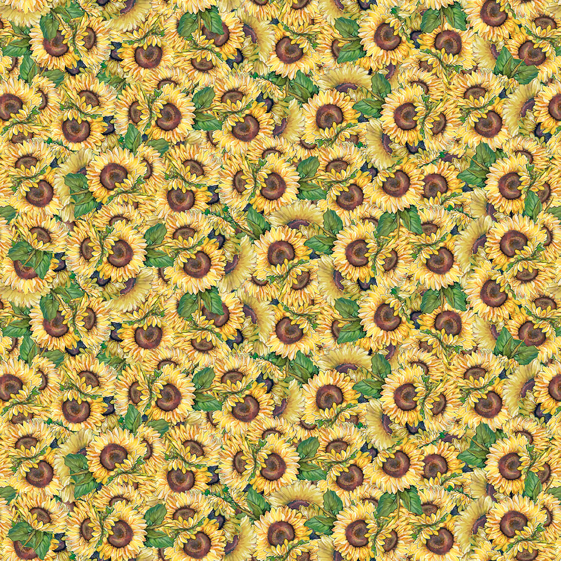 Golden Days Sunflowers Golden D DonFrancisco Blank Quilting Cotton Fabric