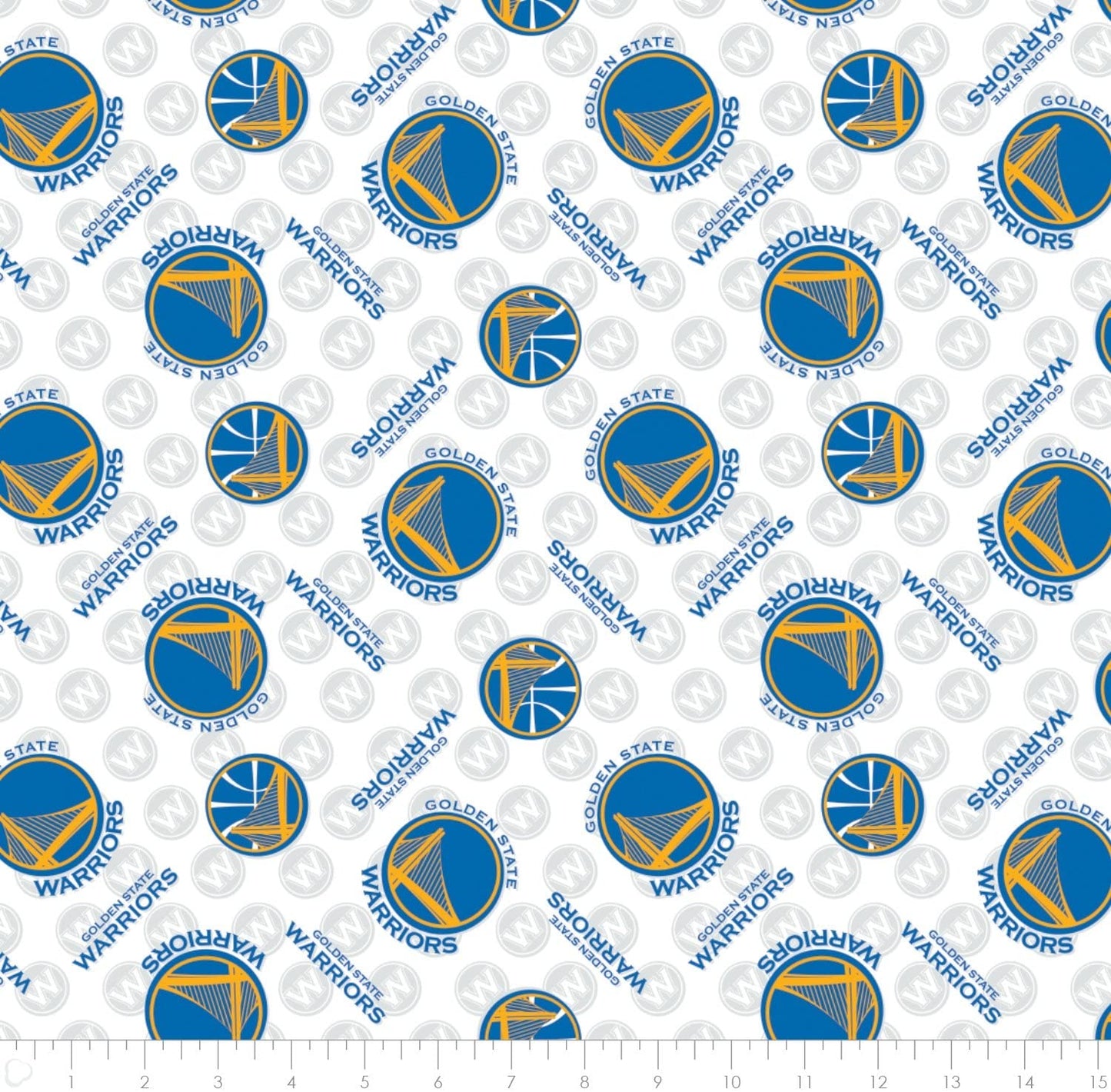 Golden State Warriors Basketball Tossed Camelot Cotton Fabric