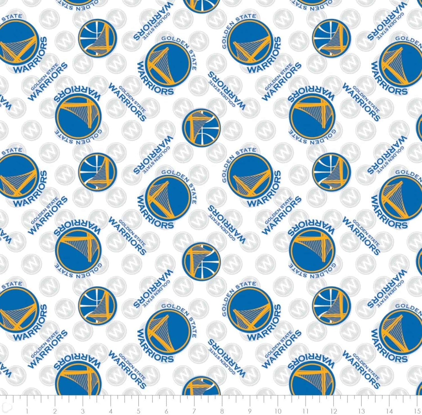 Golden State Warriors NBA Basketball Tossed Camelot Cotton Fabric