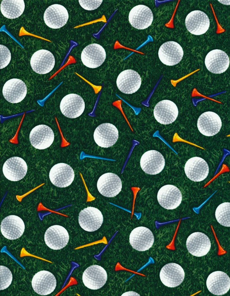 Golf balls Sports Collection Timeless Treasures Cotton Fabric